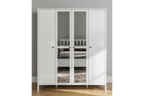 LUMERA GARDIROP, 4 KAPAKLI GİZLİ ÇEKMECELİ AYNALI