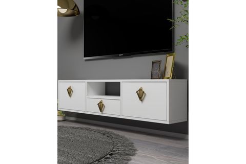 DROPDD TV SEHPASI, BEYAZ ALTIN DUVARA MONTAJ , 1316DROPDD 32