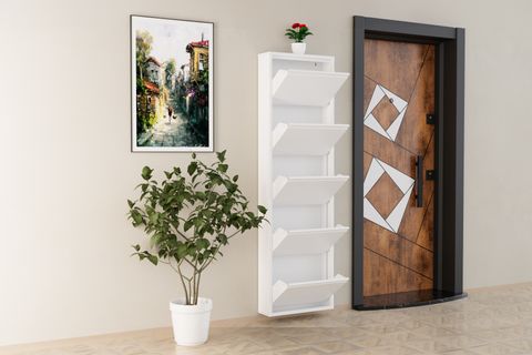LİNEA METAL AYAKKABILIK, BEYAZ, 5 KAPAKLI
