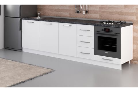 MİNAR 275 CM MUTFAK DOLABI BEYAZ 275-B6-ALT MODÜL