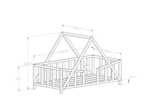 GİYAYO WOOD'S PRAİSE MONTESSORİ KARYOLA, CEVİZ, 90X190