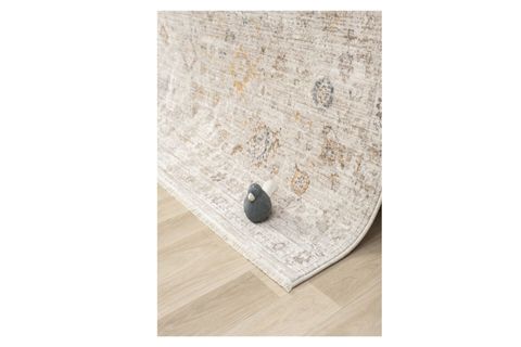 VİNTAGE ESKİTME DESENLİ DOKUMA MAKİNE HALISI, BEJ, 200X305, 10203