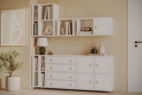 BK ÇOK AMAÇLI DOLAP, 4 KAPAKLI 4 ÇEKMECELİ, KBR