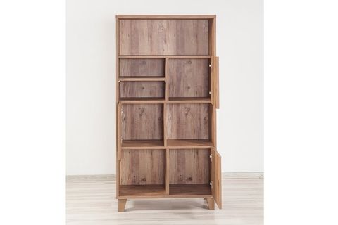 FLORA DOLAPLI KİTAPLIK, CEVİZ, 750