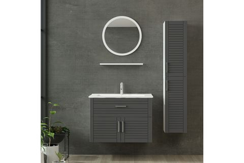 VERA BANYO DOLABI AS2K1Ç105, BEYAZ ANTRASİT, 100CM