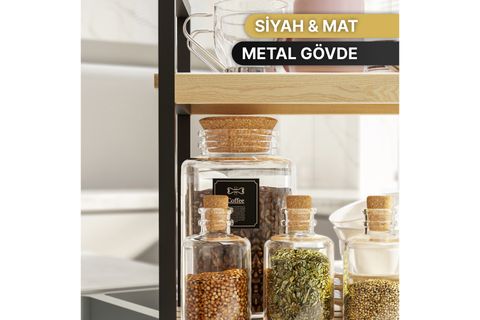 MUTFAK DÜZENLEYİCİ RAFLI ORGANİZER, 6 KANCALI