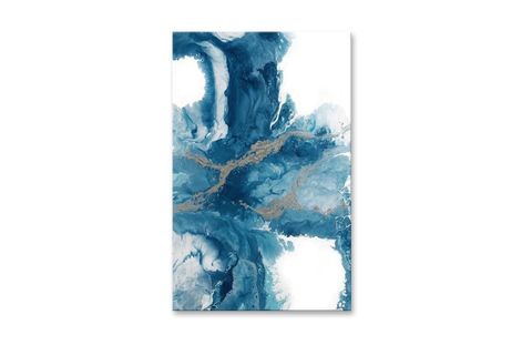 BLUE ABSTRACT 3 DEV BOYUT KANVAS TABLO
