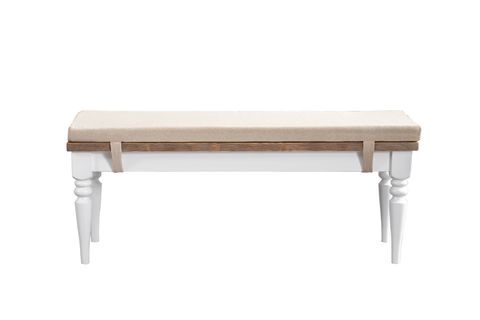 KOSOVA AHŞAP BENCH BEYAZ, KREM, 120 CM