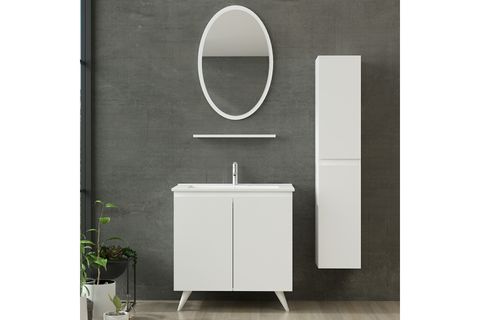 NİKA BANYO DOLABI AY2K105, BEYAZ, 85 CM
