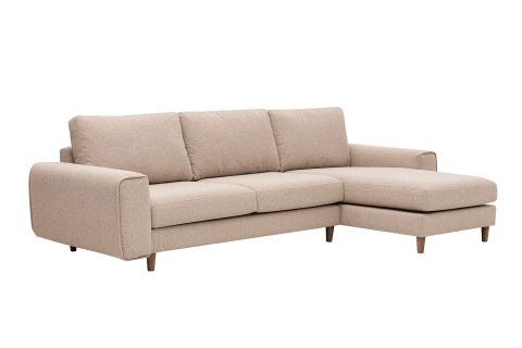 MERLİN MİNİ KÖŞE KOLTUK, CEVİZ AYAK, FİTİLLİ KOL, RECYCLED KUMAŞ, CAPPUCİNO