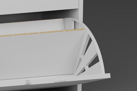 MİDOSER DURU AYAKKABILIK, BEYAZ, 4 KAPAKLI MODERN