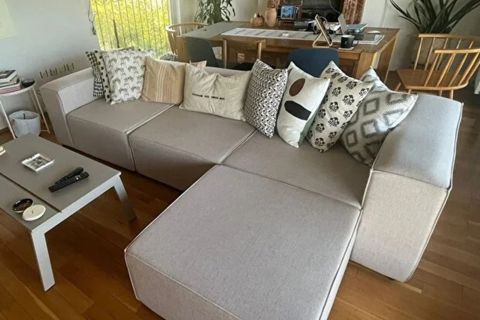 LENA KETEN MODÜLER KÖŞE KOLTUK, BEJ