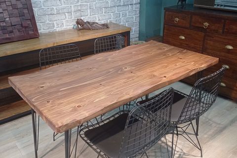 ALAÇATI FİRK DOĞAL AHŞAP YEMEK MASASI TAKIMI