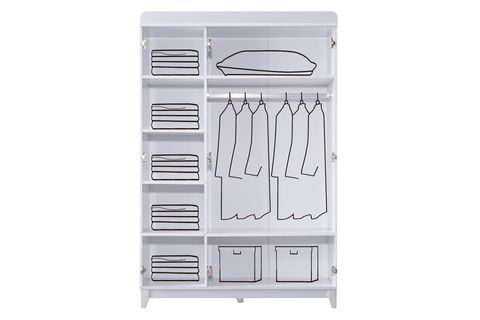 BERLİN ÇEKMECELİ DOLAP, BEYAZ, 3 KAPAKLI