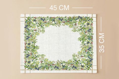 OLİVE PAMUKLU DÖRT ADET AMERİKAN SERVİSİ