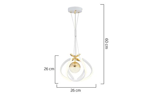 PELİN TEKLİ 3 RENKLİ LED AVİZE, BEYAZ GOLD