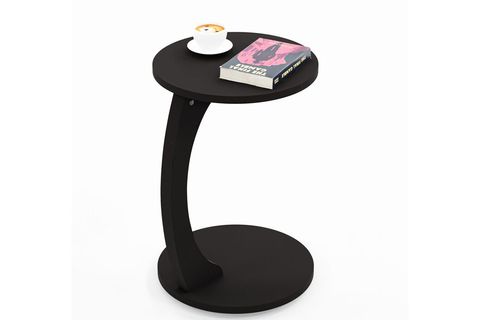 CLEO TEKERLEKLİ C SEHPA TEKERLEKLİ YAN SEHPA, SİYAH