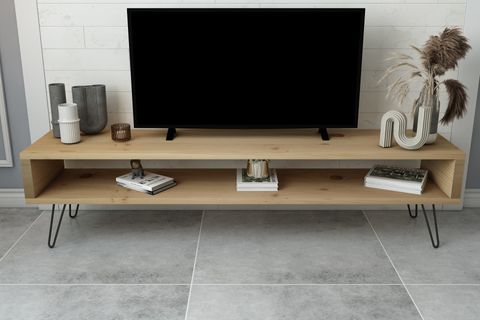 ROMA MASİF AHŞAP TV SEHPASI, NATUREL, 170X40