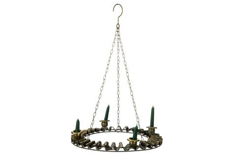 ESKİTME METAL OVAL MUMLUK,  DÖRTLÜ, 38X5