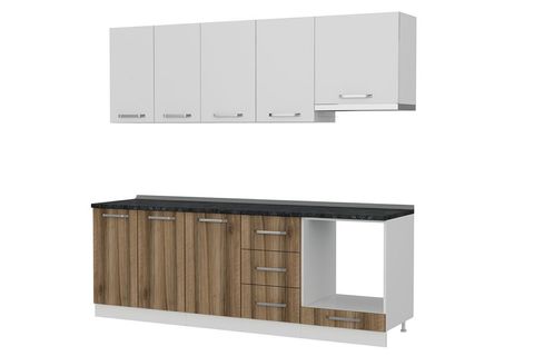 MİNAR 225 CM MUTFAK DOLABI BEYAZ DORE 230 D8