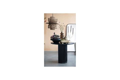 SİYAH RATTAN DİKİŞLİ EL YAPIMI VAZO MİNİMALİST