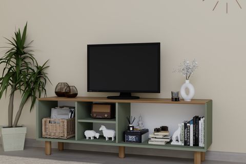 BOHEM SERİSİ NATURA PVC HASIR DESEN TV ÜNİTESİ, NATURA YEŞİL