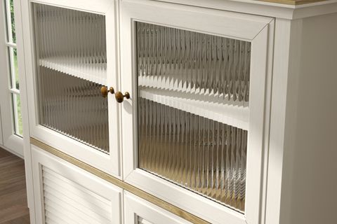 VALENA KONSOL VİTRİN BÜFE, 2 NERVÜR CAM KAPAK