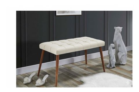 KAPİNO BENCH, KREM, AHŞAP AYAK
