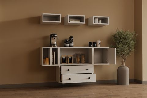 BK ÇOK AMAÇLI DOLAP, 2 ÇEKMECELİ AÇIK RAFLI, MST