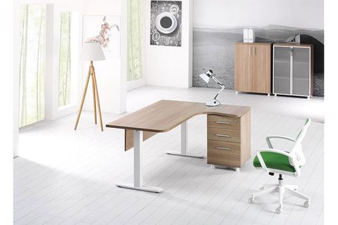TENERE BEYAZ AYAKLI OFİS MASA TAKIMI 160X160X75 CM MASALI