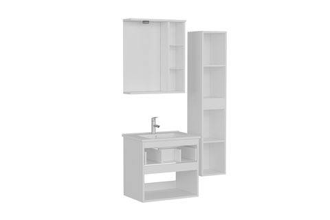 NİKA BANYO DOLABI AS2K1Ç42, BEYAZ ANTRASİT, 65 CM