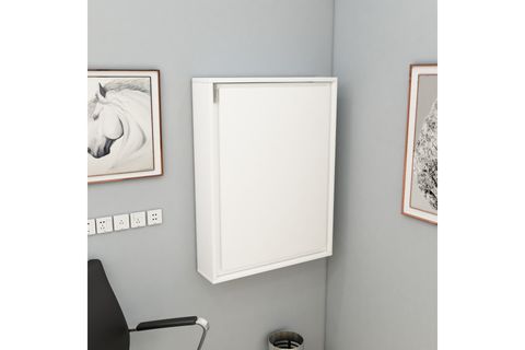 SEDİR RAFLI AÇILIR KAPANIR DUVARA MONTE ÇALIŞMA BİLGİSAYAR MASASI, BEYAZ