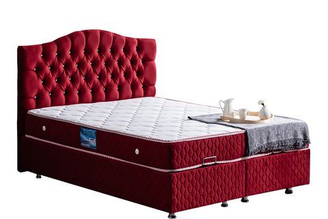 ZÜMRÜT NEW BAZA BAŞLIK VE ORTHOSOFT YATAK SETİ, BORDO, 90X190