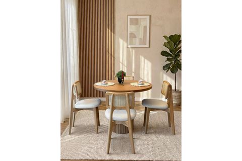 PARLA AHŞAP MASA TAKIMI, 100X100