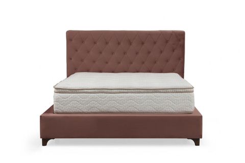 DELUXE GÜL ÇİFT KİŞİLİK BAZA+BAŞLIK+YATAK, GÜL KURUSU, 150X200