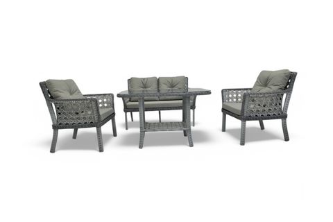 MOVA RATTAN İKİLİ BAHÇE MOBİLYASI, GRİ