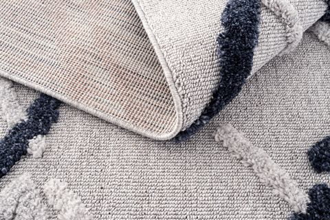 EKO HALI TERAZZO TRZ 03 GREY NAVY GRİ LACİVERT ETNİK ÖRGÜ YUMUŞAK DOKULU İSKANDİNAV HALI 160X230