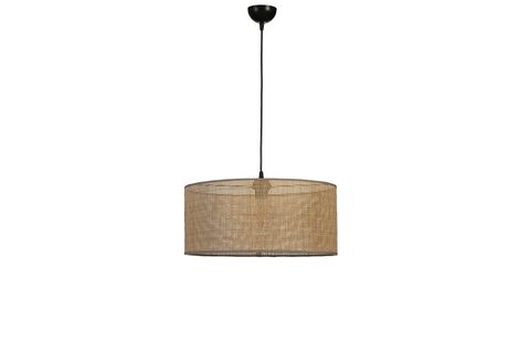 ÖRGÜLÜ RATTAN ABAJURLU TEKLİ SARKIT AVİZE