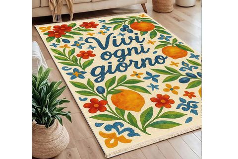 VİVİ OGNİ GİORNO AKDENİZ TEMALI BASKILI DOKUMA TABAN HALI, 272 YNG, 60X120  CM
