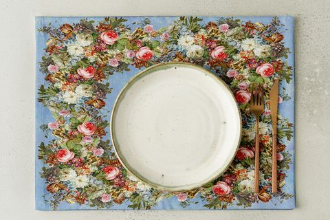 RÖNESANS ÇİÇEKLERİ PAMUKLU DÖRT ADET AMERİKAN SERVİSİ