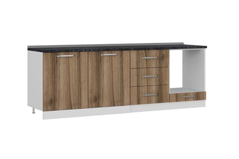 MİNAR 240 CM MUTFAK DOLABI BEYAZ DORE 240-D7-ALT MODÜL