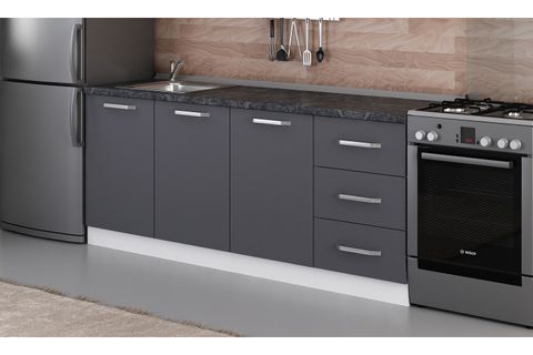 MİNAR 200 CM MUTFAK DOLABI BEYAZ ANTRASİT 200-A2-ALT MODÜL