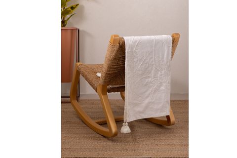 THE MİA THROW KOLTUK ŞALI PÜSKÜLLÜ KREM 170X130