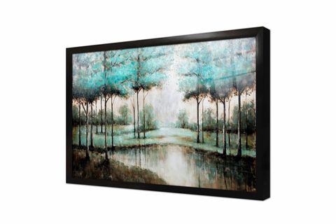MODERN MAVİ AĞAÇLAR CAM TABLO, ÇERÇEVESİZ, 30X40, C02000674