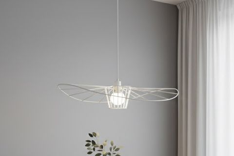 AYŞİN ŞAPKA ENDÜSTRİYEL AVİZE, BEYAZ KIRMIZI KABLOLU, ÇAP 80 CM