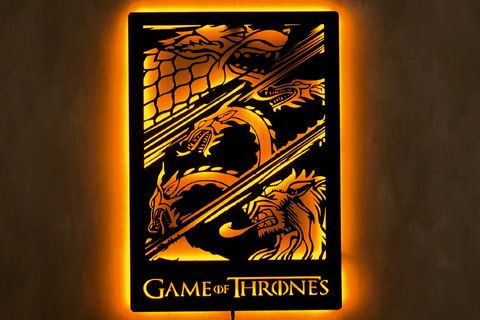 GAME OF THRONES LED IŞIKLI DEKORATİF TABLO