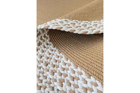 RİXO ÇİFT TARAFLI JÜT KAHVE-KREM OVAL HALI, 80X300