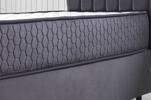 DAKRON TEK KİŞİLİK YATAK BAZA BAŞLIK SET LUXURY, ANTRASİT, 90X190