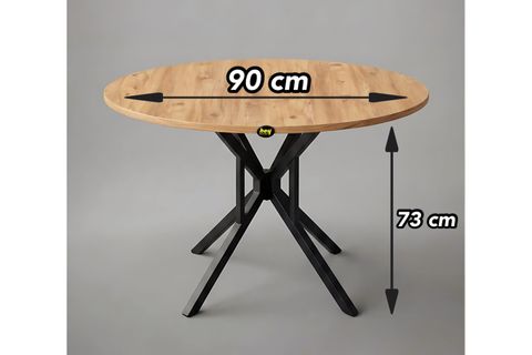 SELİN YUVARLAK MUTFAK MASASI, ÇAM SİYAH, 90 CM