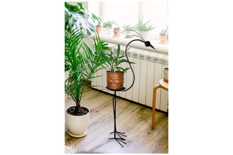 HÜMAS DEKORATİF METAL FLAMİNGO FİGÜRLÜ SİYAH SALON BALKON BAHÇE SAKSILIK ÇİÇEKLİK 105 X 60 CM